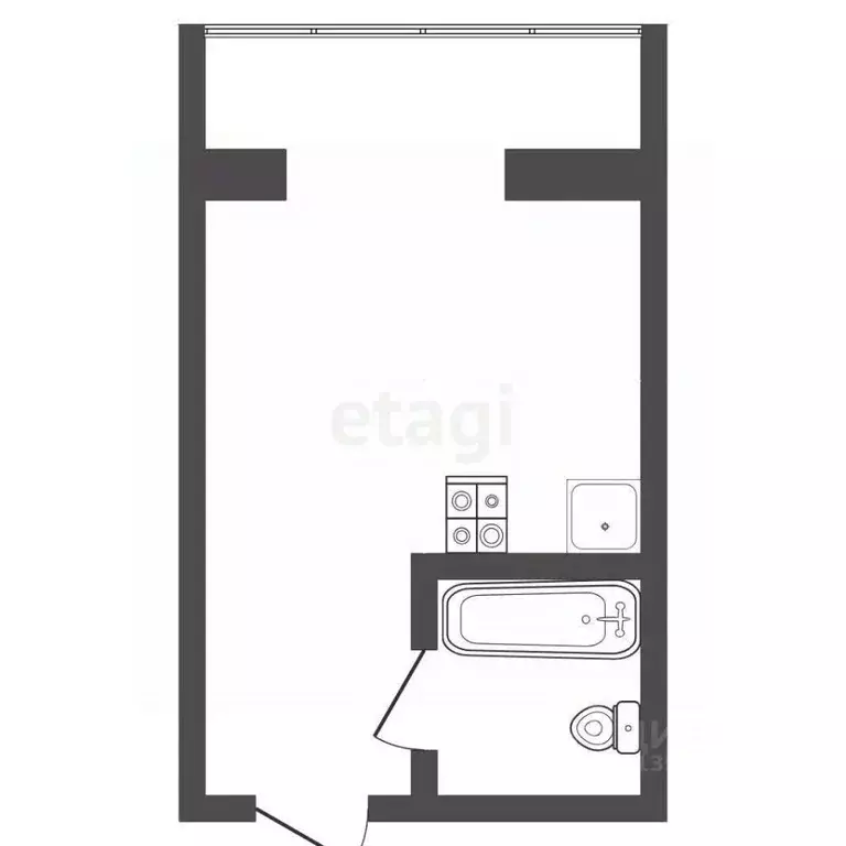 Студия Тюменская область, Тюмень ул. Мельникайте, 67 (21.4 м) - Фото 1