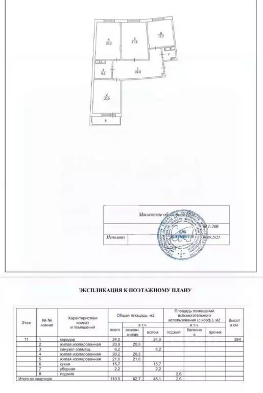 3-к кв. Московская область, Химки ул. Калинина, 5 (110.8 м) - Фото 2