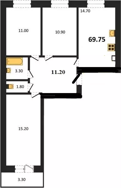 Продаётся 3-к квартира, 69.75 м - Фото 0