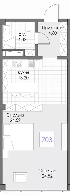 Продаётся 1-к квартира, 46.64 м - Фото 0
