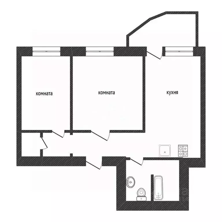 2-к кв. Ленинградская область, Кириши Молодежный бул., 4 (60.4 м) - Фото 2