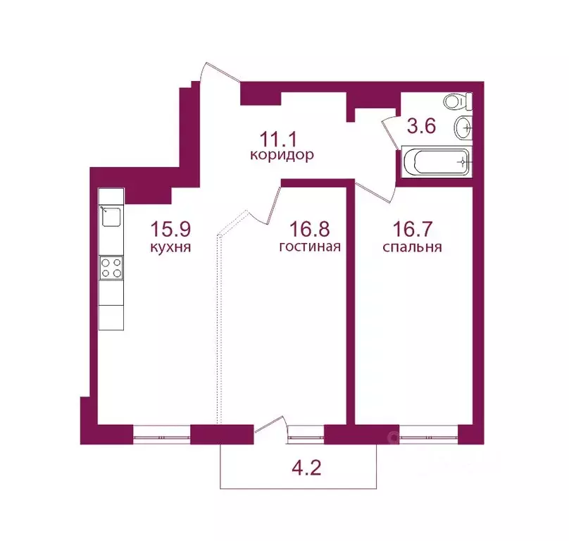2-к кв. Иркутская область, Иркутск Топкинский мкр, 69 (68.3 м) - Фото 0