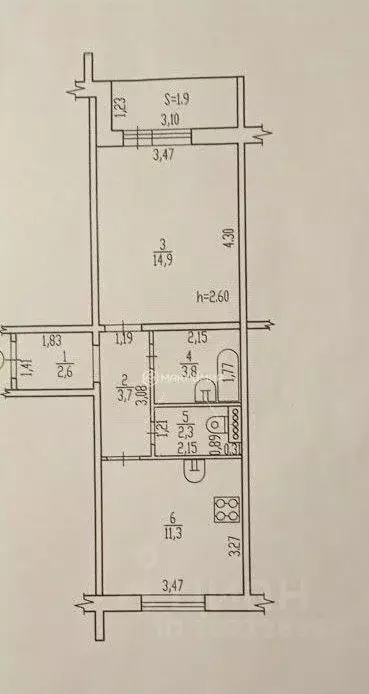 1-к кв. Брянская область, Брянск Почтовая ул., 150 (39.0 м) - Фото 2
