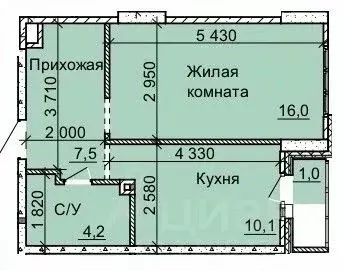 1-к кв. Новосибирская область, Новосибирск Юбилейный мкр,  (38.6 м) - Фото 1