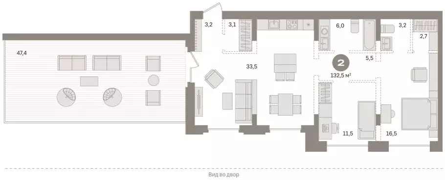 3-комнатная квартира: Тюмень, Причальная улица, 7 (132.9 м) - Фото 1