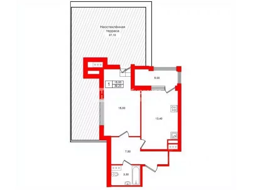 1-к кв. Санкт-Петербург ул. Тосина, 6 (39.2 м) - Фото 2