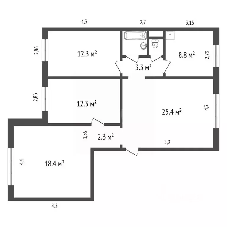 Офис в Красноярский край, Красноярск 9 Мая ул., 58Б (86 м) - Фото 1