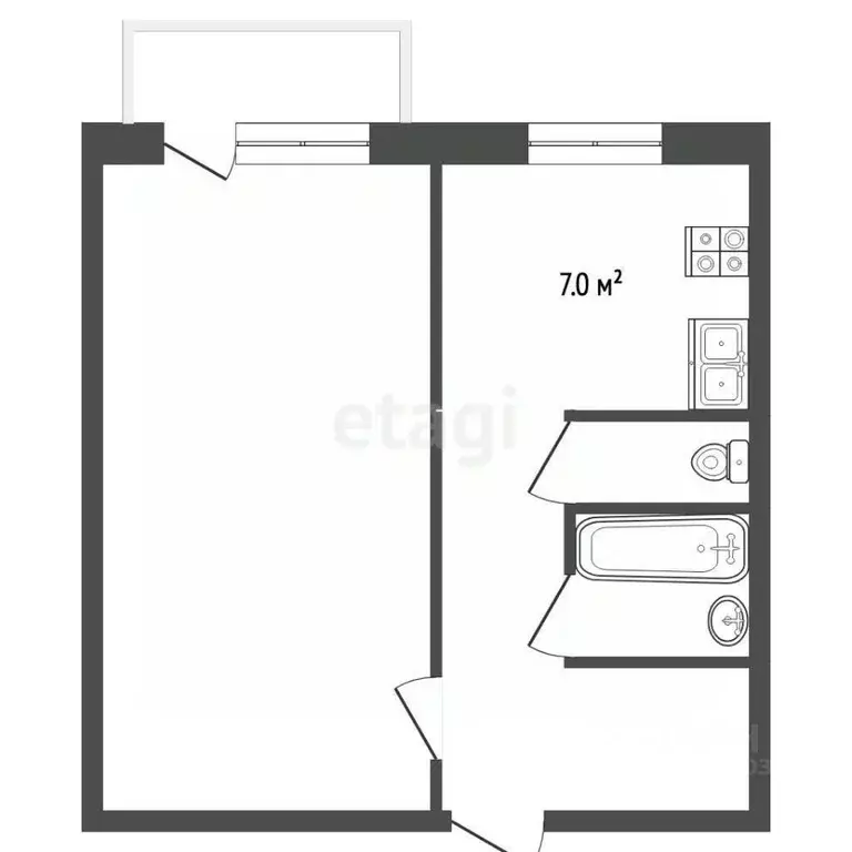 1-к кв. Московская область, Клин ул. 60 лет Октября, 3 (38.4 м) - Фото 2