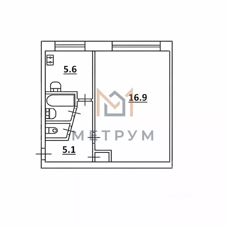 1-к кв. Санкт-Петербург ул. Добровольцев, 6 (30.9 м) - Фото 2