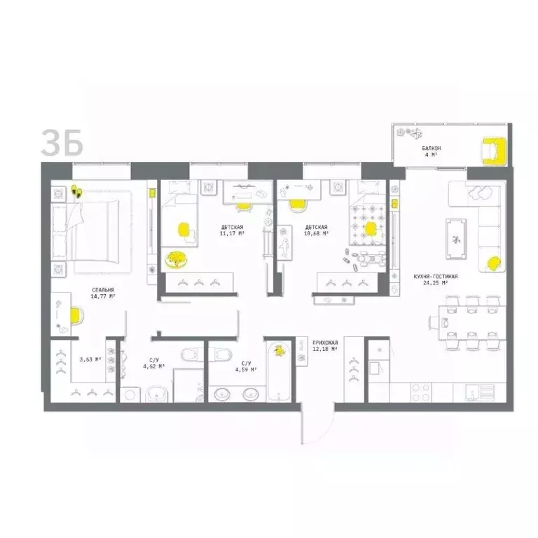 3-к кв. Тульская область, Тула Оборонная ул., 104 (89.89 м) - Фото 0