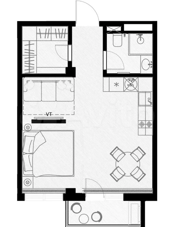 Квартира-студия, 39,2 м, 5/7 эт. - Фото 0