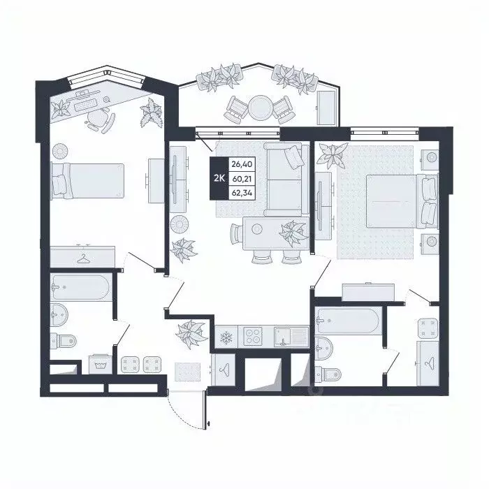 2-к кв. Белгородская область, Старый Оскол Садовые Кварталы мкр,  ... - Фото 1