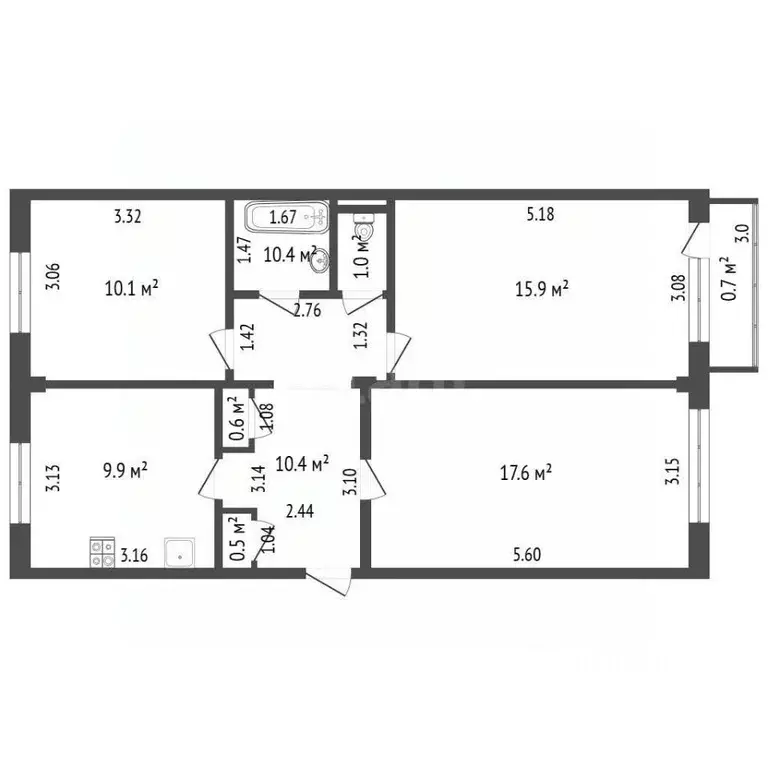 2-к кв. Забайкальский край, Чита ул. Ватутина, 27 (50.0 м) - Фото 2