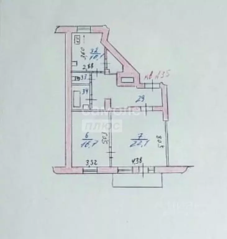 2-к кв. Курская область, Курск ул. Радищева, 52 (67.3 м) - Фото 2