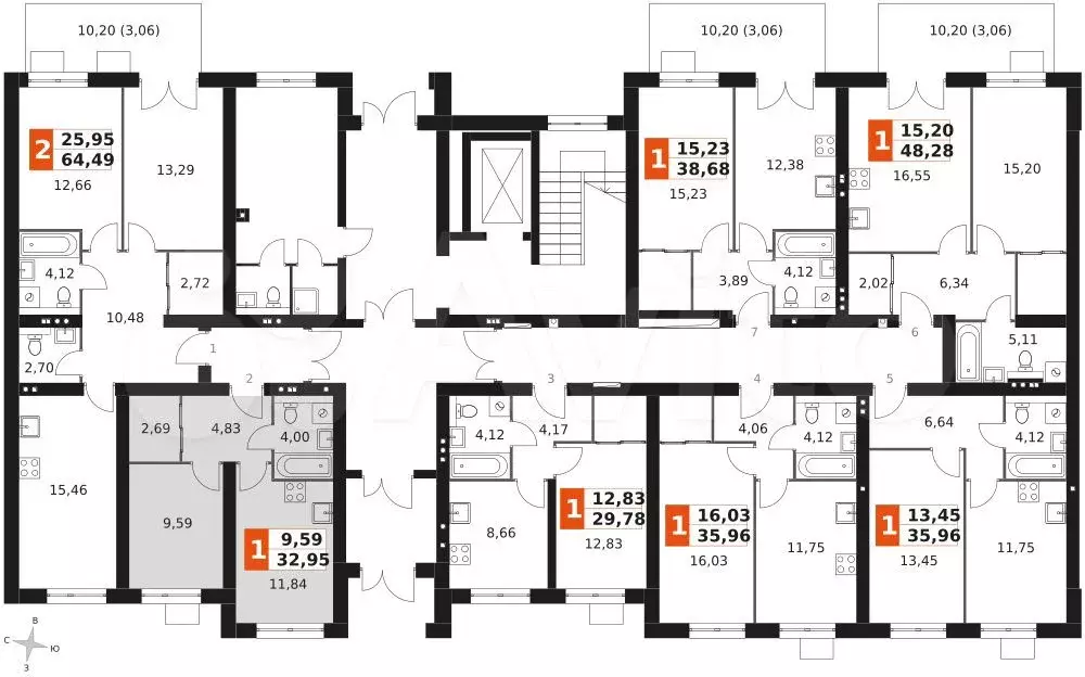 1-к. квартира, 33 м, 1/3 эт. - Фото 1