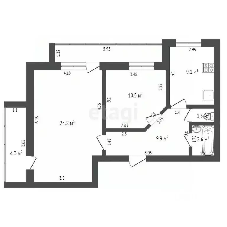 2-к кв. Мордовия, Саранск Ярославская ул., 9к1 (62.2 м) - Фото 1