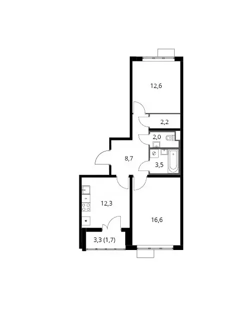 Продаётся 2-к квартира, 59.6 м - Фото 0
