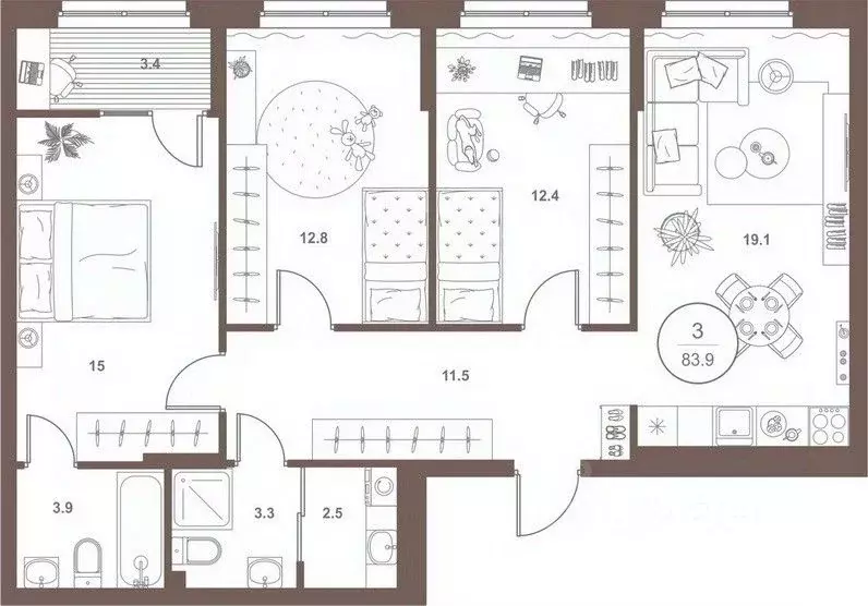 3-к кв. Пензенская область, Пенза Арбеково жилрайон, Дальнее Арбеково ... - Фото 1