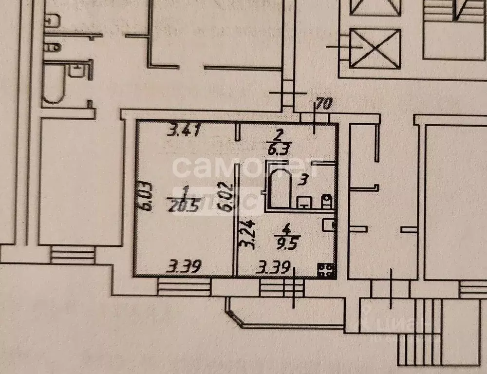 1-к кв. Вологодская область, Вологда Фрязиновская ул., 29Б (40.2 м) - Фото 2