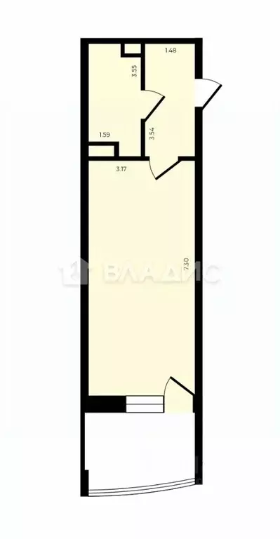 Студия Владимирская область, Владимир ул. Лакина, 2Б (33.3 м) - Фото 2