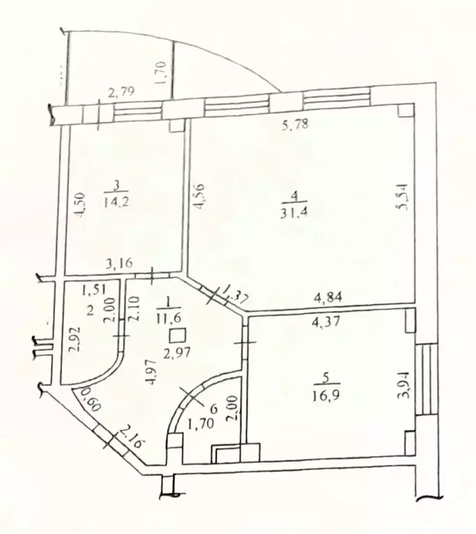 2-к кв. Липецкая область, Липецк ул. Калинина, 1Б (85.0 м) - Фото 2