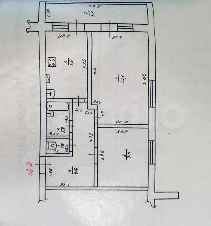 2-к. квартира, 50 м, 1/2 эт. - Фото 0