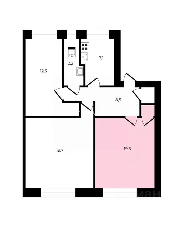 Комната Владимирская область, Владимир ул. Карла Маркса, 16 (19.3 м) - Фото 2