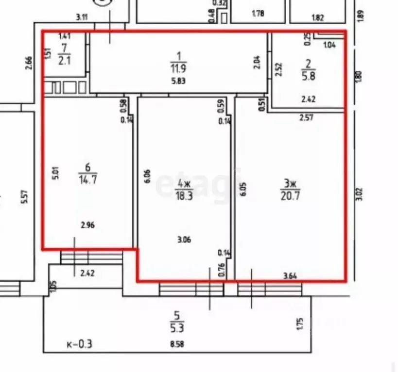 2-к кв. Калининградская область, Зеленоградск ул. Гагарина, 87 (73.5 ... - Фото 1