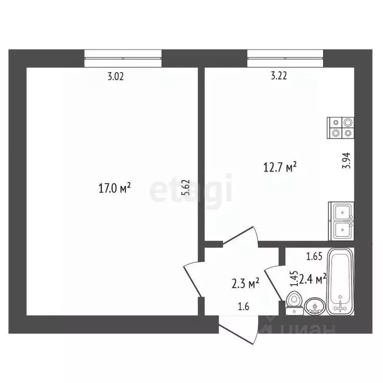 1-к кв. Мордовия, Саранск Студенческая ул., 8 (34.0 м) - Фото 1