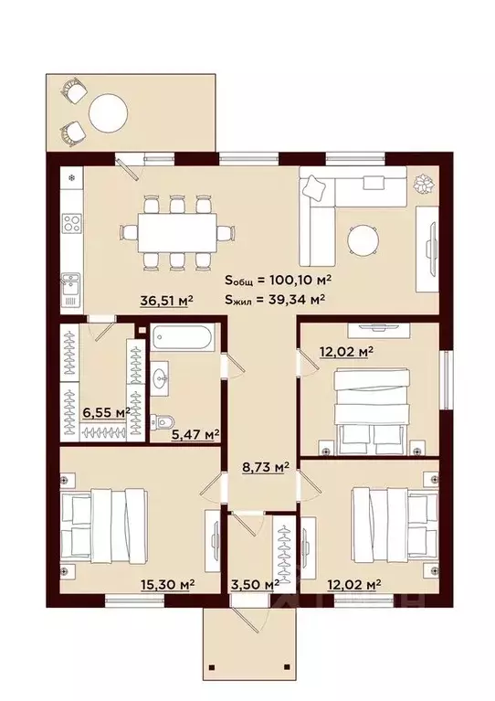 Дом в Самарская область, Красноярский район, Светлое Поле с/пос, пос. ... - Фото 1