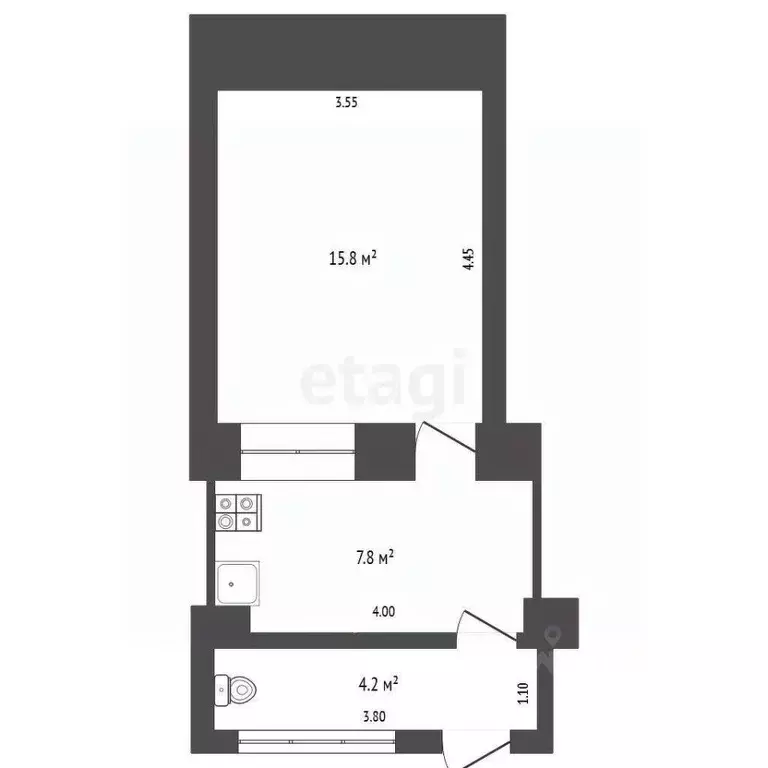 1-к кв. Крым, Ялта ул. Кирова, 92 (27.8 м) - Фото 2