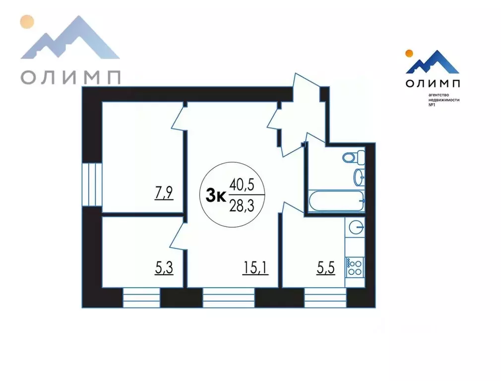 3-к кв. Вологодская область, Вологда ул. Пирогова, 14 (40.1 м) - Фото 0