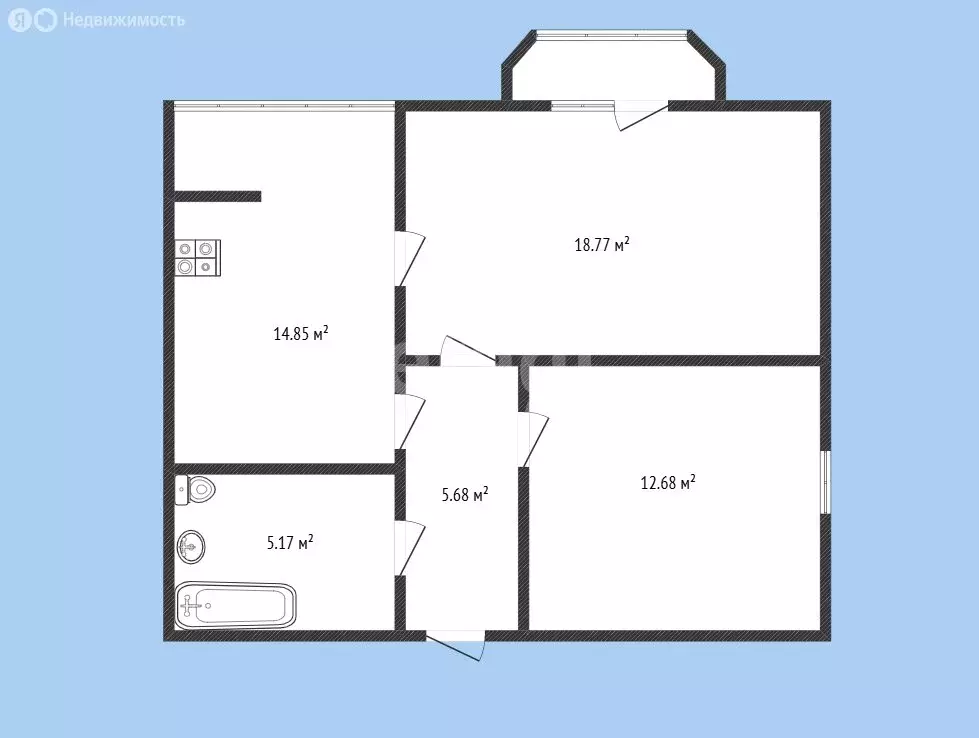 2-комнатная квартира: Черкесск, улица Космонавтов, 98Е (58 м) - Фото 1