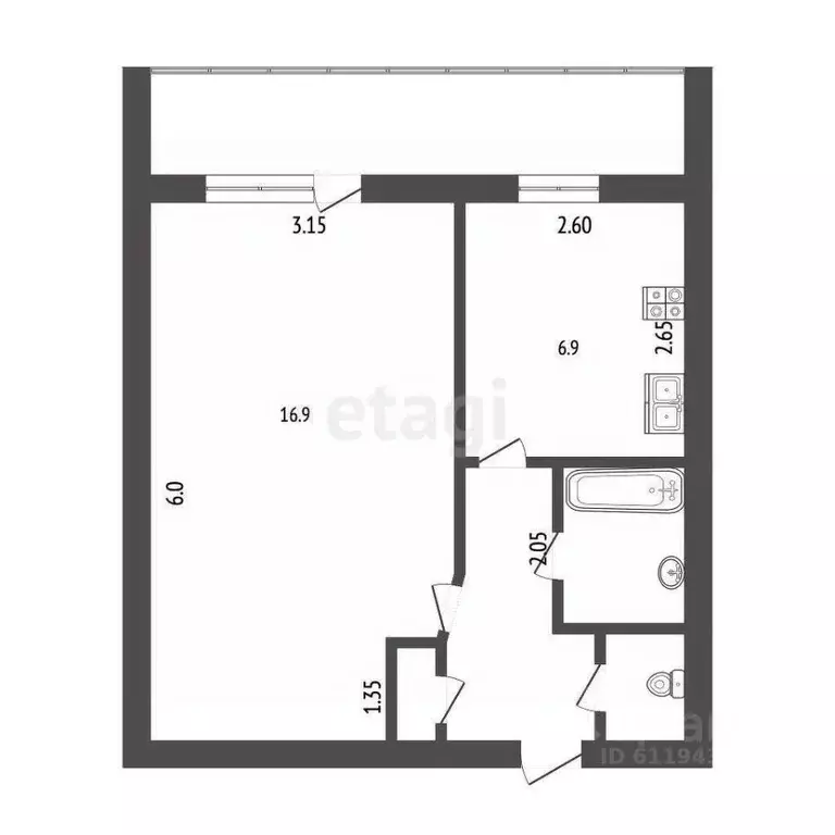1-к кв. Мордовия, Саранск просп. 60 лет Октября, 117 (33.5 м) - Фото 2