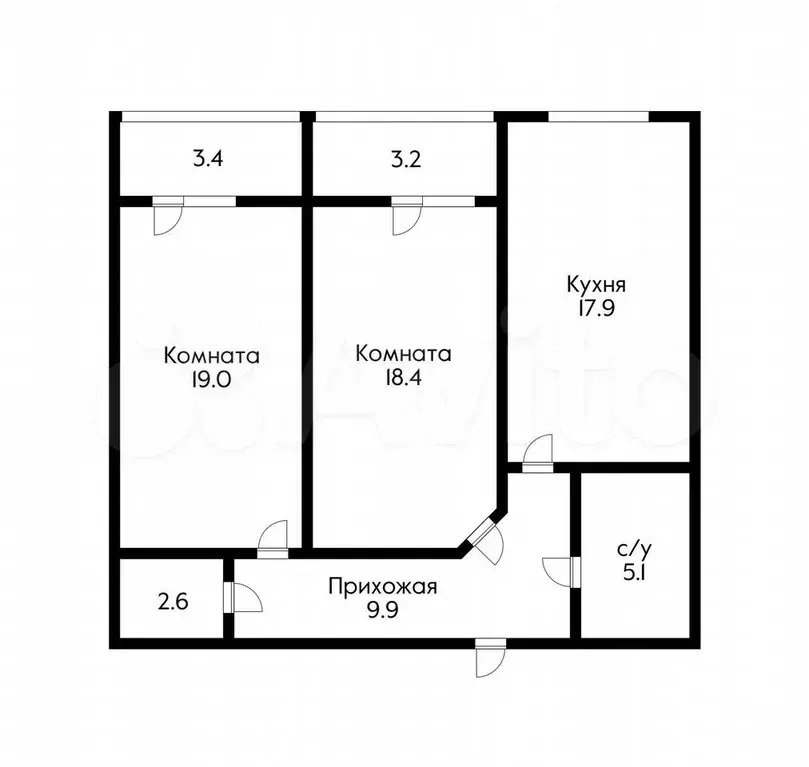 2-к. квартира, 80 м, 7/13 эт. - Фото 0