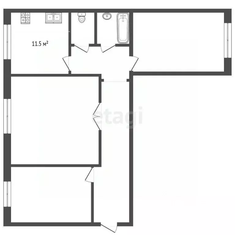 3-к кв. Московская область, Коломна ул. Фрунзе, 42А (69.3 м) - Фото 2