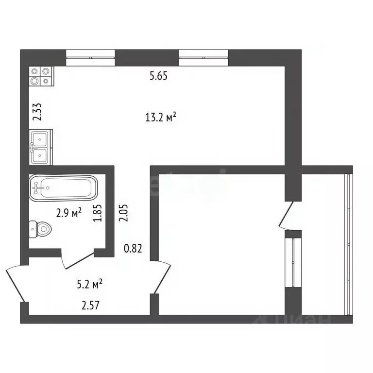 1-к кв. Владимирская область, Ковров Комсомольская ул., 36к3 (31.0 м) - Фото 2
