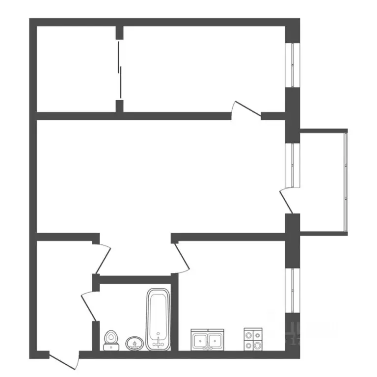2-к кв. Тюменская область, Тюмень ул. Максима Горького, 31 (44.1 м) - Фото 2