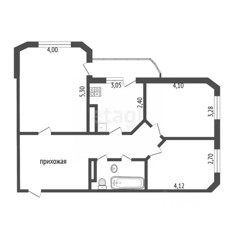 3-к кв. Белгородская область, Белгородский район, Краснооктябрьское ... - Фото 2