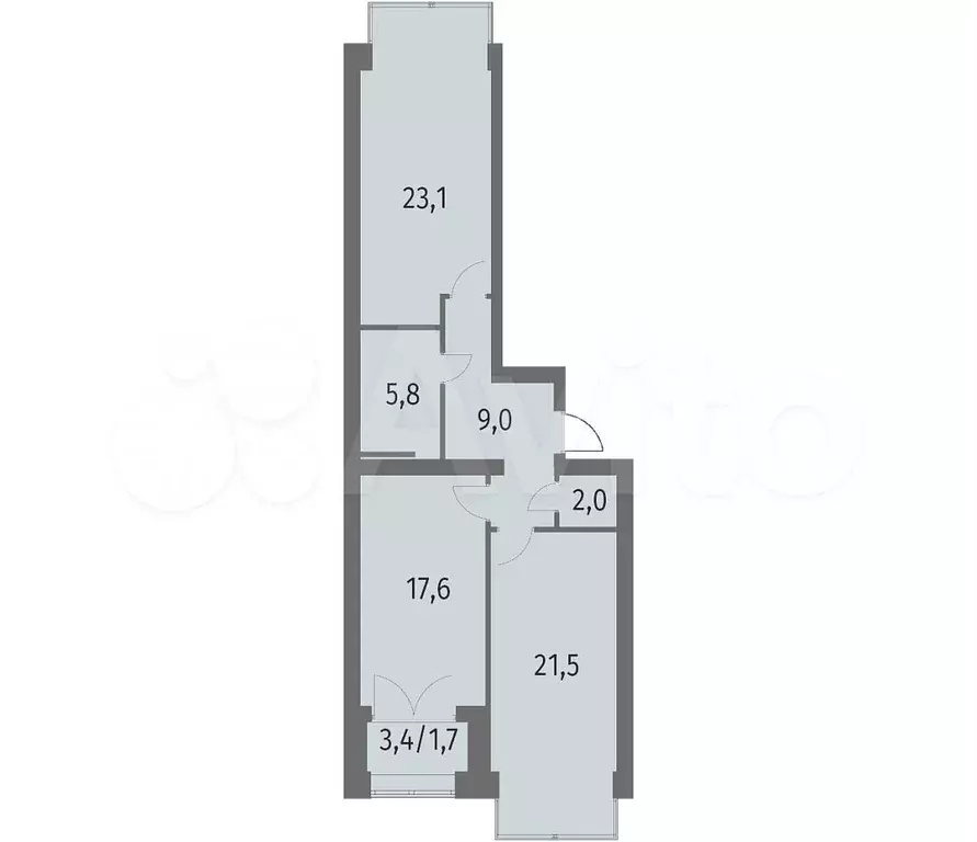 2-к. квартира, 80,7 м, 12/13 эт. - Фото 1