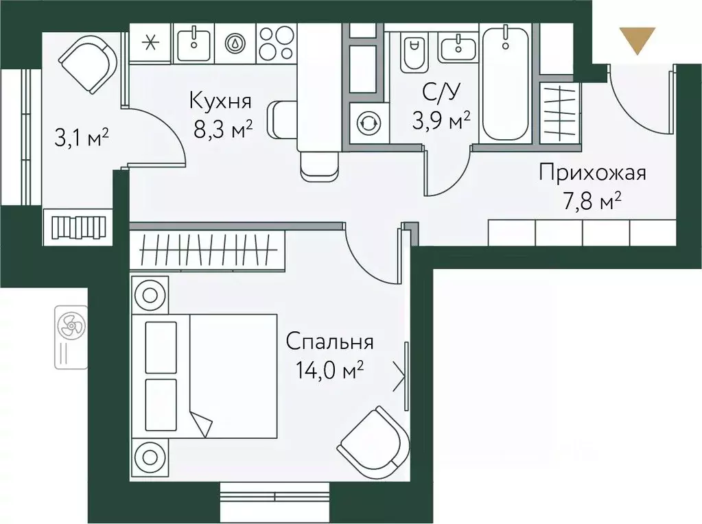 1-к кв. Волгоградская область, Волгоград Новосибирская ул., 74с1 (37.1 ... - Фото 0