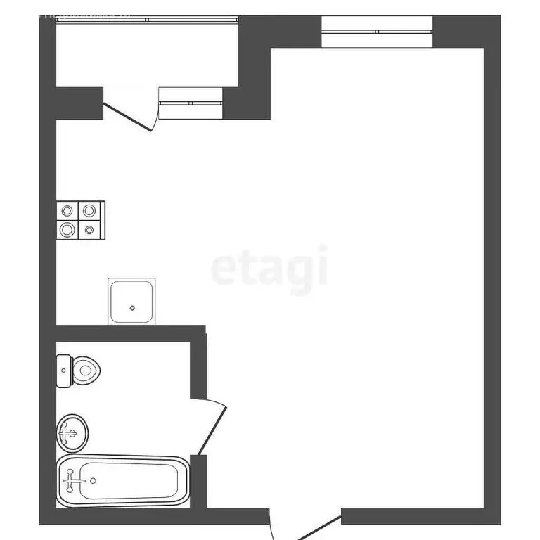 Квартира-студия: Омск, улица А.Н. Кабанова, 2 (42 м) - Фото 0