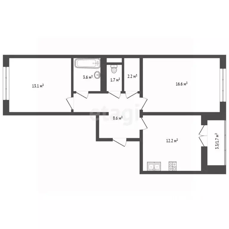 2-к кв. Москва Ленинградское ш., 228к3 (58.0 м) - Фото 2
