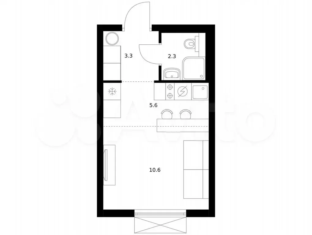Квартира-студия, 21,8 м, 4/11 эт. - Фото 0