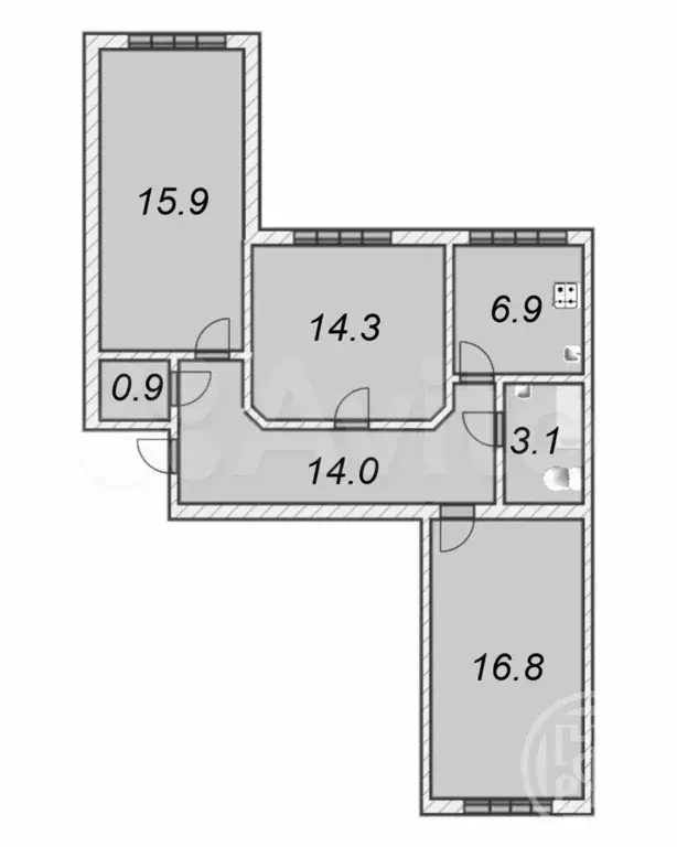 3-к. квартира, 72 м, 3/12 эт. - Фото 0