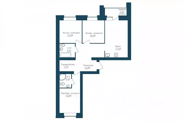3-к кв. Вологодская область, Череповец 107-й мкр, ГринВилль жилой ... - Фото 1