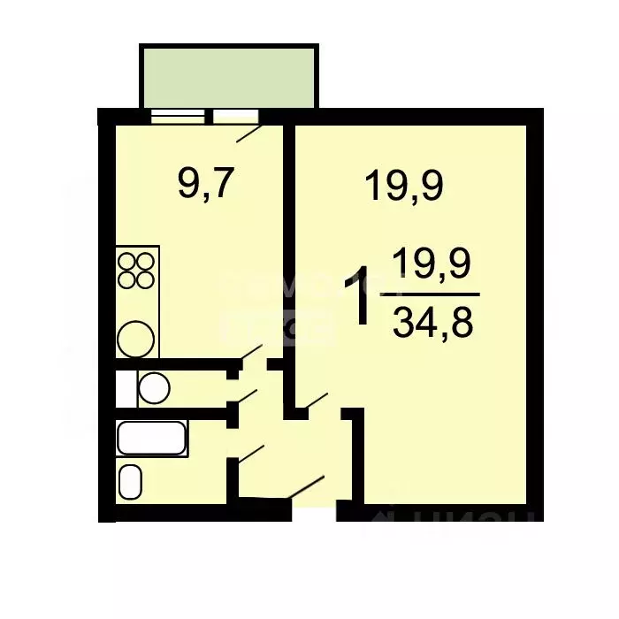 1-к кв. Москва Перовская ул., 8К2 (36.0 м) - Фото 1