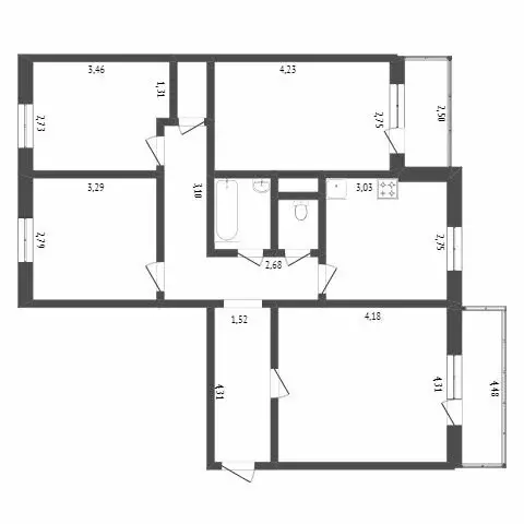 4-комнатная квартира: Абакан, улица Некрасова, 25 (77.3 м) - Фото 0