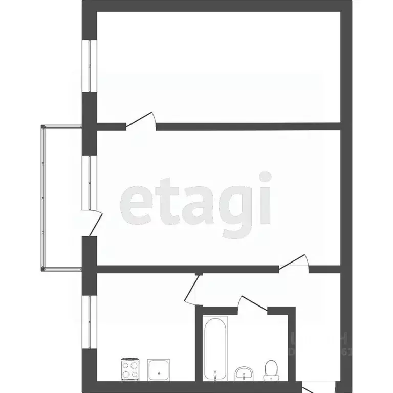 2-к кв. Томская область, Томск ул. Мичурина, 61 (43.9 м) - Фото 2