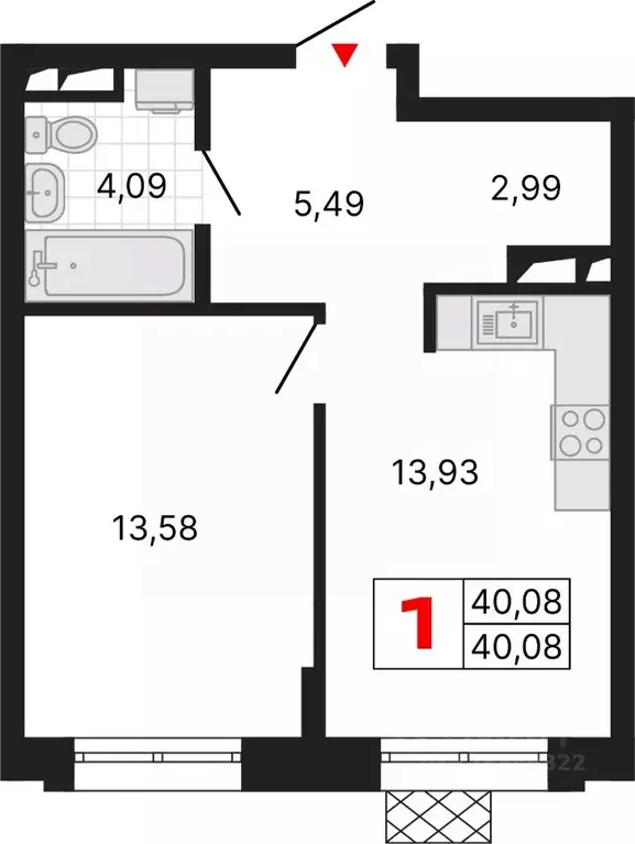 1-к кв. Свердловская область, Екатеринбург ул. Комсомольская, 72А ... - Фото 1